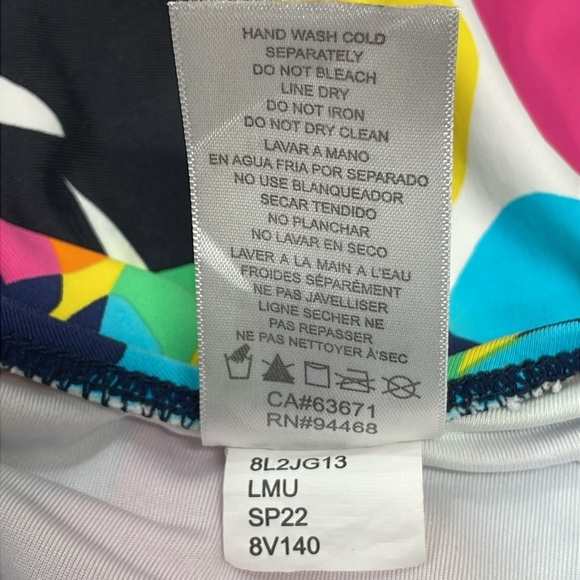 NWOT Nautica One Piece Swimsuit Cross Back Slimming Tropical Print S - Picture 14 of 15